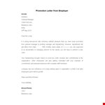 Promote Your Career: Managerial Position at Blueberry | Get Noticed with Our Promotion Letter example document template