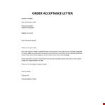 Order acceptance example document template