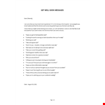 Get Well Soon Messages example document template 