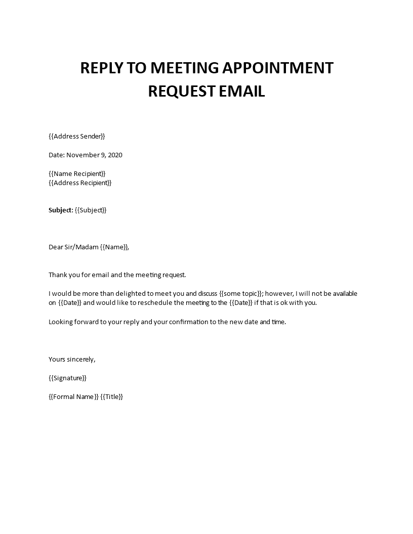 Postpone meeting Within Meeting Request Template