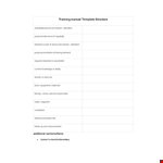 Effective Training Manual Template for Improved Course Ability | Trainer Notes example document template