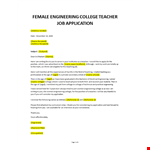 Application for Teacher in Engineering College example document template