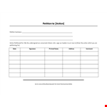 Printed Petition Template for Action - Collect Signatures Easily example document template