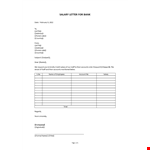 Employee Salary Bank Letter example document template