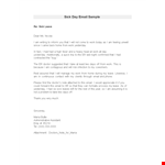 Important: Sick Leave Request - Notify Your Supervisor via Email example document template