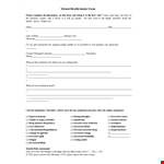 Complete Mental Health Intake Form for History, Family, and Current Information example document template