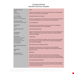 Our Effective Industry Specific Executive Summary Template example document template