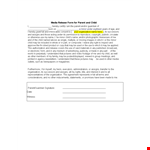 Free Media Release Form Template example document template