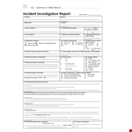 Accident and Injury Incident Investigation Report Template example document template