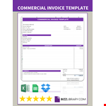 Commercial invoice template example document template 