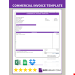 Commercial invoice template example document template