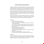 Aviation Technician Job Description example document template