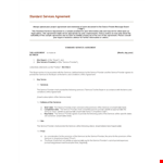 Standard Service Agreement In Word example document template