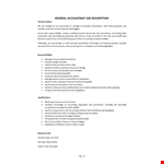 General Accountant Job Description example document template