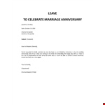 Leave for marriage anniversary to boss example document template