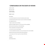 Condolence letter on death of father example document template