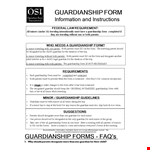 Guardianship Form Sample example document template
