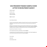 Vice President Finance cover letter example document template