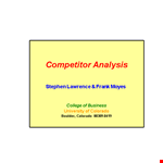 Free Competitive Analysis Template | Analyze Colorado Competitors with Stephen Lawrence. example document template