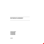 Partnership Agreement Template - Create A Strong Partnership example document template