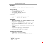 Resume Format For Mba Finance Experienced example document template