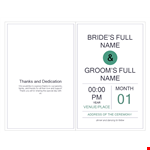 Wedding Program Examples example document template