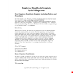 Customizable Employee Handbook Template | Company Policies & Guidelines example document template
