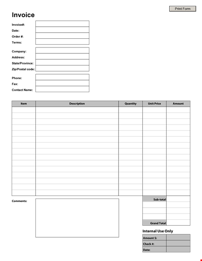 Printable Business Invoice Sample | Free Download | Invoice, Print, Total Amount