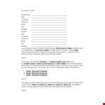 Entrepreneur & Investor Contract Template - Secure your Investment with our Customizable Contracts example document template