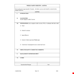 Weekly Safety Meeting Agenda Template example document template