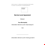 Training Service Level Agreement Template example document template