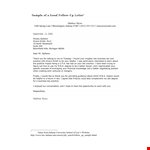 Professional Business Followup Letter example document template