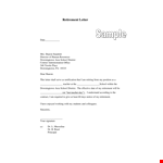 Example Of Formal Retirement Letter example document template