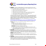 Emergency Management Incident Report - Responding to and Checking the Organization's Situation example document template