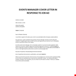 Event Manager cover letter example document template