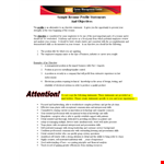 Example: "Expert Resume Profile Statements for Job Positions - Highlighting Skills and Objectives example document template