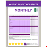 Kakeibo Budget Monthly example document template