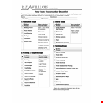 Home Construction Checklist Template example document template
