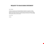 Application for issuance of bank statement example document template