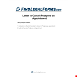 Reschedule Appointment Letter Template: Instructions to Cancel or Postpone the Appointment example document template