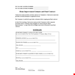 Contractor Estimate Template | Free Download for Consumers example document template