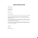 Cover letter with experience example document template