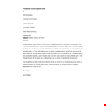 Professional Formal Complaint Letter example document template