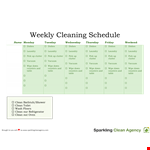 Weekly Cleaning Schedule Template example document template