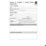 Professorial Visiting Position Request Form Ksvmmawnmq example document template