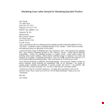 Marketing Specialist example document template