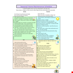 Seasonal Home Maintenance Schedule example document template