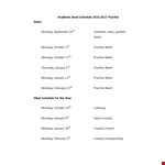 Printable Academic Bowl Schedule - Monday Practice | January example document template