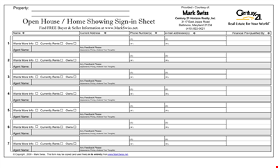 Get the Best Open House Showing Sign In Sheet Template Here