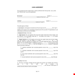 Loan Agreement Sample Template example document template